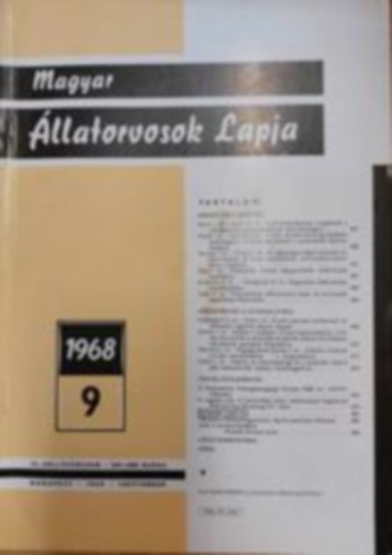 Magyar llatorvosok Lapja - 1968 9., 23. vfolyam 441-488 oldal