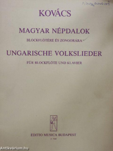 Magyar npdalok Blockfltre s zongorra