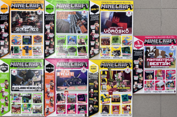 MINECRAFT Hivatalos magazin: 7 db: 2017/2 + 2018/3 + 2018/4 + 2019/1 + 2019/3 + 2019/4 + 2019/6 sz�mok