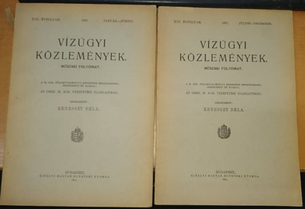 Vzgyi kzlemnyek XIII. vfolyam. 1931. I.-II. (jan-jn, jl-dec.)(2 kiadvny)