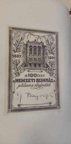 A sz�z�ves Nemzeti Sz�nh�z (Az 1937/38-as centen�ris �v eml�kalbuma)