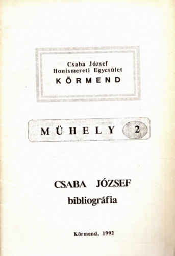 Csaba J�zsef bibliogr�fia