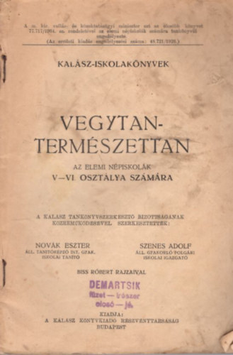 Vegytan-termszettan az elemi npiskolk V-VI. osztlya szmra