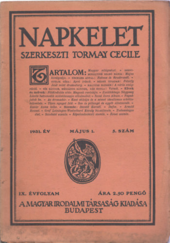 Napkelet - 1931. IX. vfolyam mjus 1. 5.szm