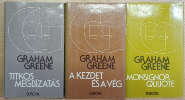 3 db Graham Greene k�tet: Titkos megb�zat�s - A kezdet �s a v�g - Monsignor Quijote