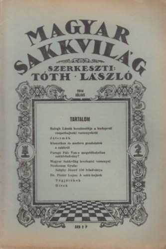 Magyar Sakkvilg 1944 Jlius