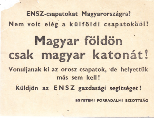 Magyar fldn csak magyar katont! (rplap)