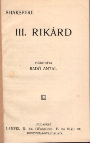 III. Rikrd
