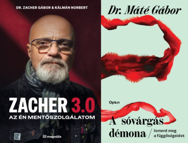 2 db k�nyv a f�gg�s�gek legy�z�s�re: A s�v�rg�s d�mona - Ismerd meg a f�gg�s�geidet + Zacher 3.0 - Az �n ment�szolg�latom