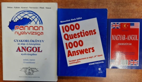 3db Angol nyelvi gyakorl�:1000 Questions 1000 Answers;Gyakorl�k�nyv az alap- �s k�z�pfok� angol nyelvvizsg�hoz CD-vel - CD mell�klettel