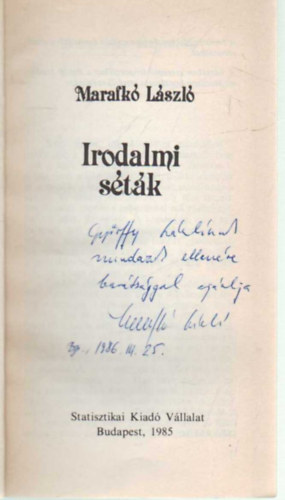 Marafk� L�szl� - Irodalmi s�t�k