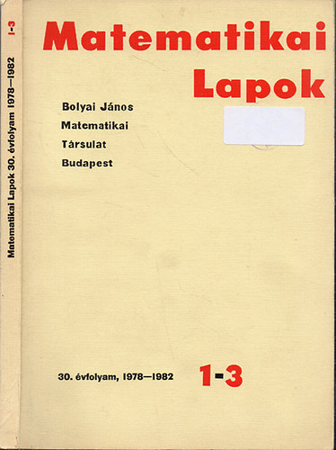 Matematikai lapok; 30. vfolyam 1978-1982 1-3