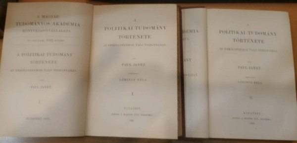 A politikai tudom�ny t�rt�nete az erk�lcstanhoz val� viszony�ban I-II.