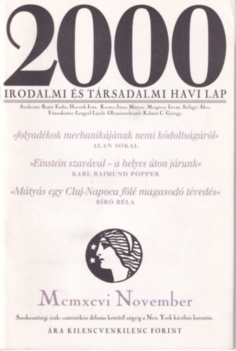 2000 Irodalmi s Trsadalmi Havi Lap - 1996. November