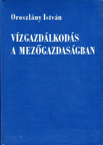 V�zgazd�lkod�s a mez�gazdas�gban