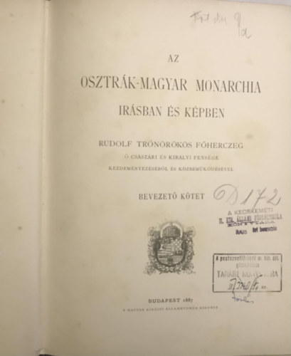 Az Osztrk-Magyar Monarchia rsban s kpben I. - Bevezet ktet