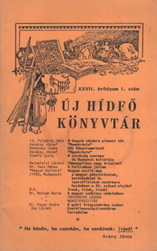 j Hdf Knyvtr XXVII. vfolyam 1. szm (1992., 1. szm)