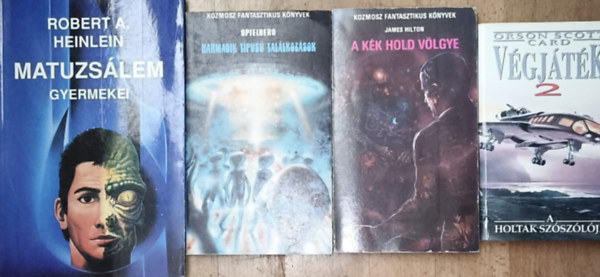 4db sci-fi regny - Orson Scott Card-Vgjtk 2, James Hilton-A kk hold vlgye, Spielberg-Harmadik tpus tallkozsok, Robert A. Heinlein-Matuzslem gyermekei