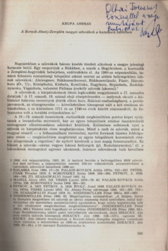 Borsod-Abaj-Zempln megyei Szlovkok a kutatsok tkrben. - Dediklt.