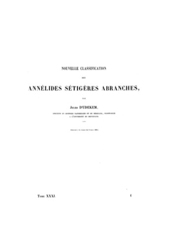 Nouvelle classification des Annlides stigeres abranches (Az elgaz szetigris annelidek j osztlyozsa francia nyelven)