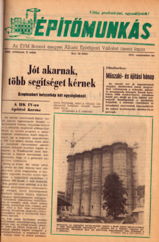 �p�t�munk�s foly�irat XIII. �vfolyam 1973. 9-12, XIV-XXI. �vfolyam 1974-1981 teljes �vfolyamok (egybek�tve)