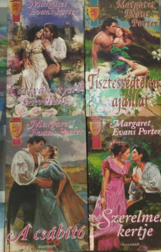 4 db-os KNYVMENT AJNLAT, Margaret Evans: Krtyn nyert szerelem, A csbt, Tisztessgtelen ajnlat, Szerelmek kertje