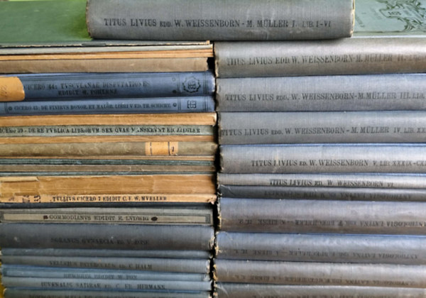 Soranus, Velleuis Paterculus, W. Fox , Iuvenalis, Pomponius Mela, M. Tullius Cicero Titus Livius (edidit) - Bibliotheca Teubneriana - 2. k�nyvcsomag (36 k�tet)
