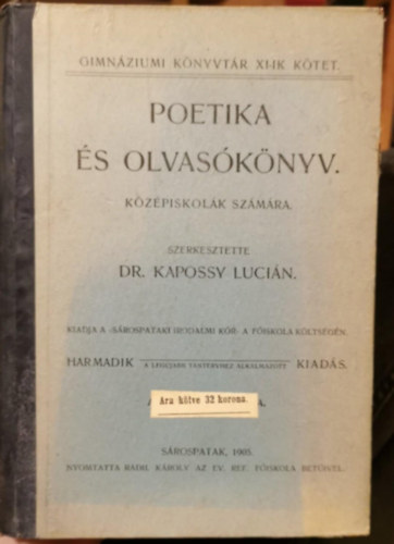 Poetika s olvasknyv kzpiskolk szmra
