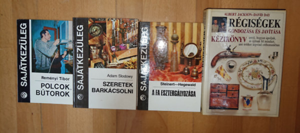 A Saj�tkez�leg c�m� sorozat 3 k�tete bark�csolni v�gy�knak + aj�nd�k k�nyv: polcok, b�torok, Szeretek bark�csolni, A fa eszterg�lyoz�sa + R�gis�gek gondoz�sa �s jav�t�sa