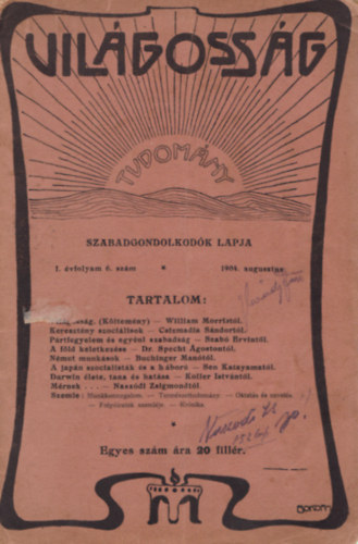 Vilgossg - szocialistk s szabadgondolkodk lapja I. vfolyam 6. szm., 1904