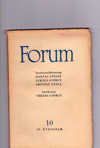 Vrtes Gyrgy - Forum (folyirat) 1949 oktber