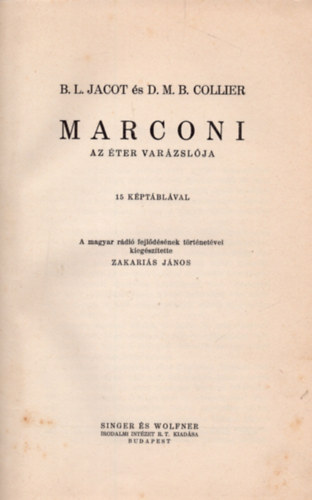 Marconi - Az ter varzslja (15 kptblval)