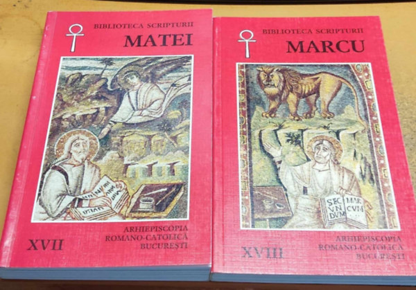 2 db Biblioteca Scripturii: XVII: Matei + XVIII: Marcu - Arhiepiscopia Romano-Catolica, Bukaresti