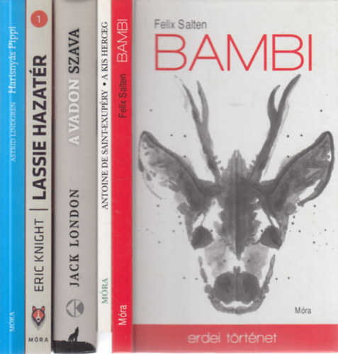 5 db. klasszikus ifjsgi regny (Bambi + A kis herceg + A vadon szava + Lassie hazatr + Harisnys Pippi)