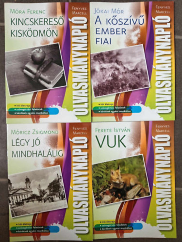 (4db) Olvasmnynapl: Kincskeres kiskdmn / A kszv ember fiai / Lgy j mindhallig / Vuk (ri letrajz, szvegrtsi feladatok, krdsek egyni munkhoz)