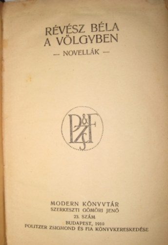 A vlgyben - novellk