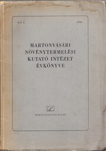 Martonv�s�ri n�v�nytermel�si kutat� int�zet �vk�nyve