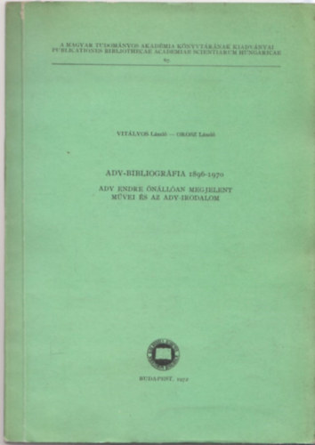 Ady-bibliogr�fia 1896-1970