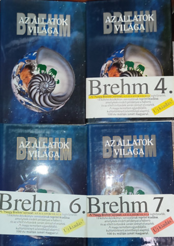 Brehm Alfrd - Az llatok vilga - 1.-4.-6.-7. (4db knyv)