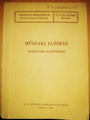 Mszaki elrs habarcsok ksztsre
