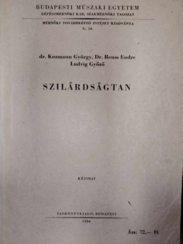 Dr. Kozmann Gyrgy- Dr. Reuss Endre; Ludvig Gyz - Szilrdsgtan