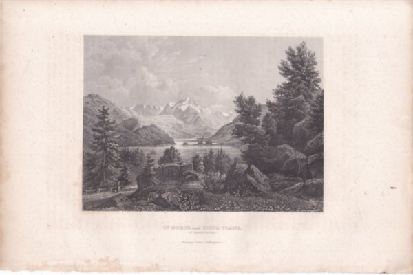 Szent M�ritz, v�ros, Sv�jc, Eur�pa (18x28 cm lapm�ret� eredeti ac�lmetszet) (1860 k�r�l)