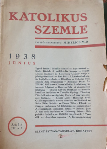 Katolikus szemle 1938 jnius