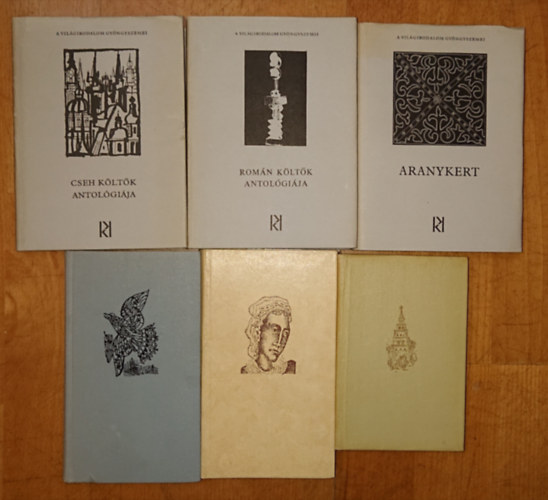 6 versantol�gia a 20. sz�zad m�sodik fel�b�l: Aranykert, Rom�n k�lt�k antol�gi�ja, Cseh k�lt�k antol�gi�ja, Bolg�r k�lt�k antol�gi�ja, Finn k�lt�k antol�gi�ja, Szovjet k�lt�k antol�gi�ja