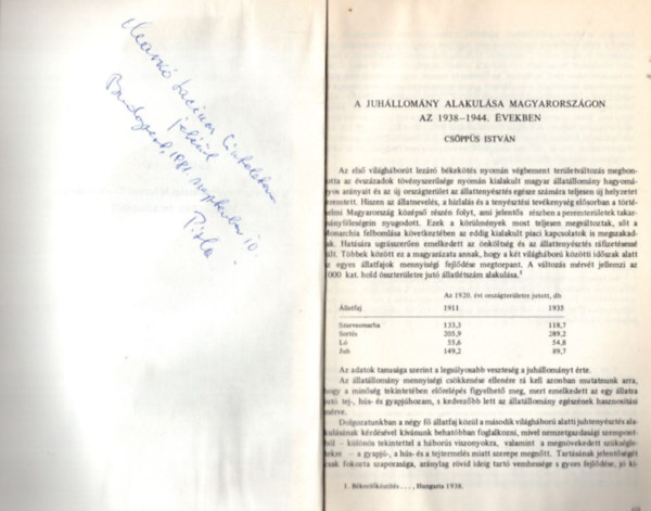 A juh�llom�ny alakul�sa Magyarorsz�gon az 1938-1944. �vekben - dedik�lt - K�l�nlenyomat