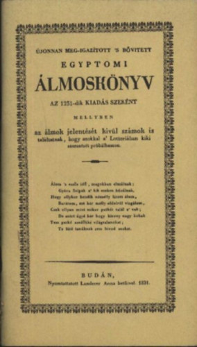 Egyiptomi �lmosk�nyv (reprint)