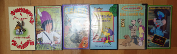 Fazekas Mihály, Bálint Ágnes Dargay Attila - 6 klasszikus magyar mesefilm VHS-en: Az erdő kapitánya, Frakk, a macskák réme, Vizipók, csodapók, Magyar népmesék, Lúdas Matyi,, Szaffi