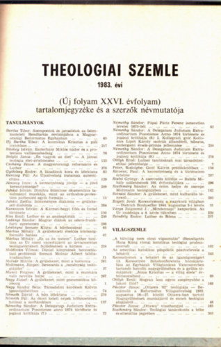 Theolgiai szemle 1983. vf. (teljes)