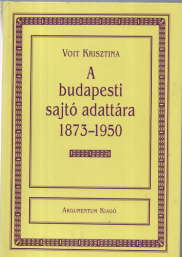 A budapesti sajt adattra 1873-1950