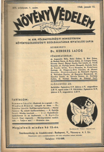 Kert�szet XVI. �vfolyam 1-12. sz�m - 1940. teljes �vfolyam